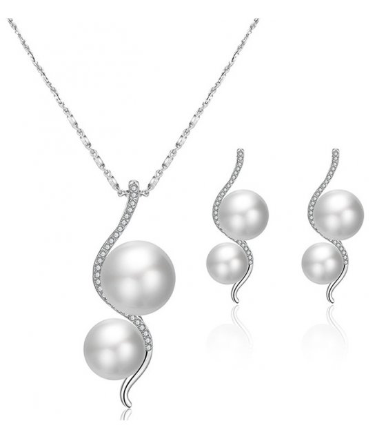 SET503 - Pearl Necklace Earring Set